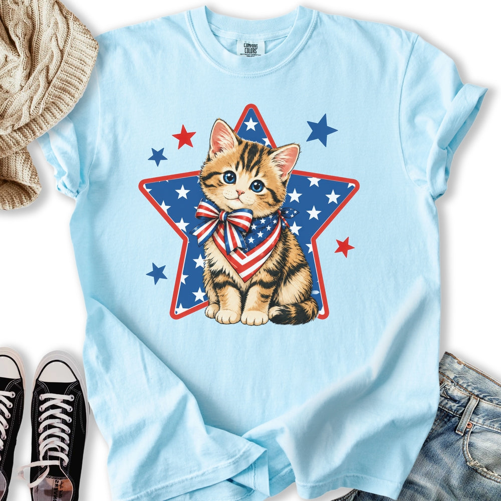 Stars and Stripes Kitten - Adult & Kids T-Shirts, Sweatshirts & Hoodies apparel design preview 1