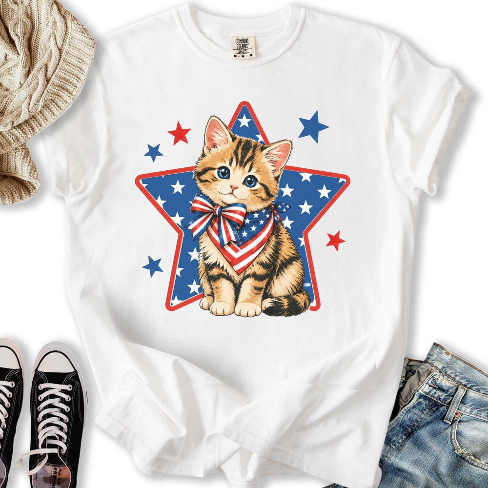 Stars and Stripes Kitten - Adult & Kids T-Shirts, Sweatshirts & Hoodies apparel design preview 2