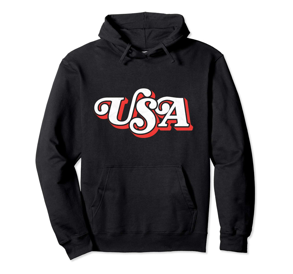 Usa Typography Patriotic 4Th July 80S Hoodie - Graphic Print for Adults - T-Shirt, Sweatshirt, Hoodie