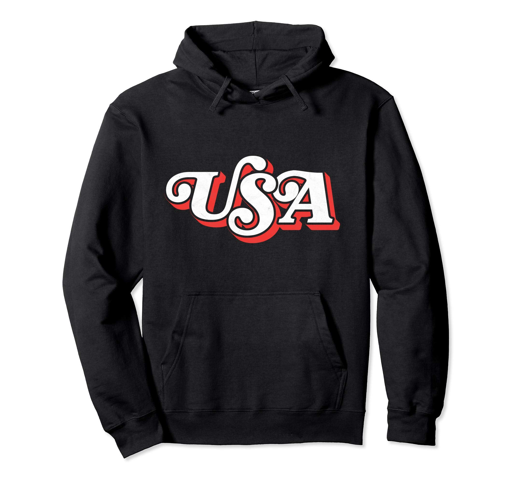 Usa Typography Patriotic 4Th July 80S Hoodie - Graphic Print for Adults - T-Shirt, Sweatshirt, Hoodie