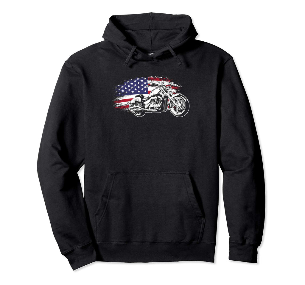 Patriotic American Flag Biker Usa Funny Hoodie - Novelty Apparel Unisex - T-Shirt, Sweatshirt, Hoodie
