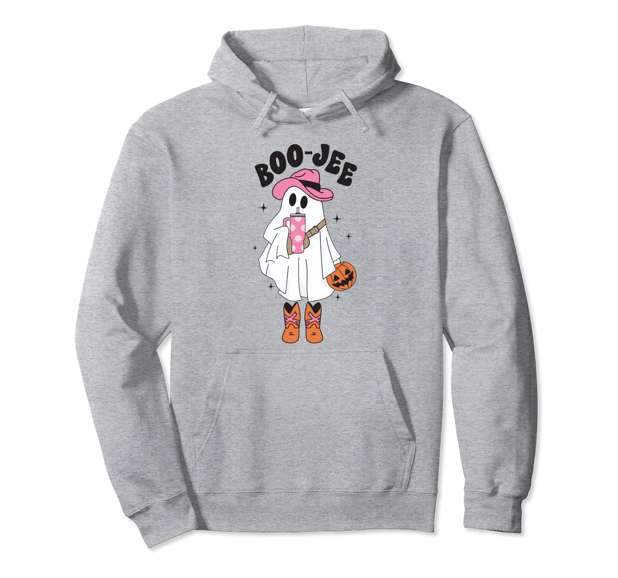 Boo Jee Spooky Season Ghost Western Hoodie - Aesthetic Graphic for Adults - T-Shirt, Sweatshirt, Hoodie