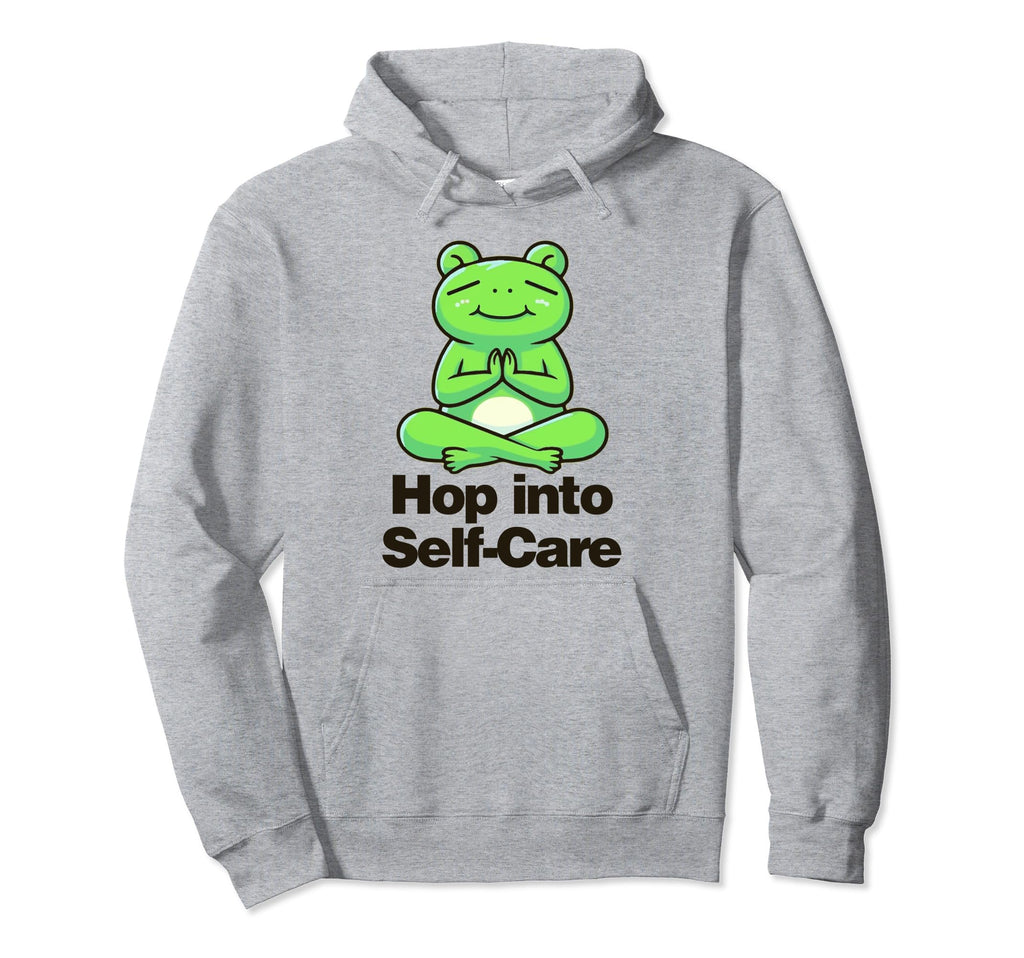 Hop Into Self Care Frog Hoodie - Custom Art Print for Adults - T-Shirt, Sweatshirt, Hoodie