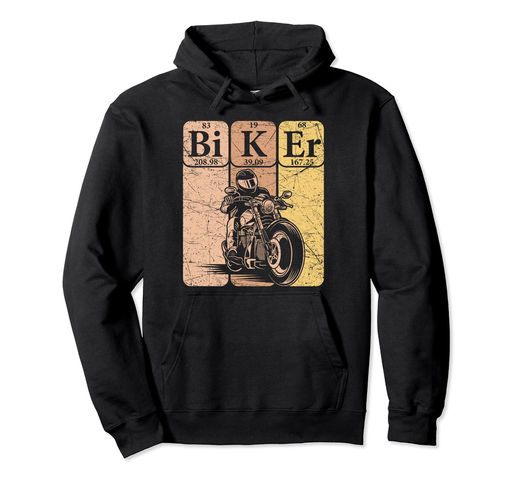 Biker Periodic Table Elements Motorcycle Hoodie - Novelty Apparel Unisex - T-Shirt, Sweatshirt, Hoodie