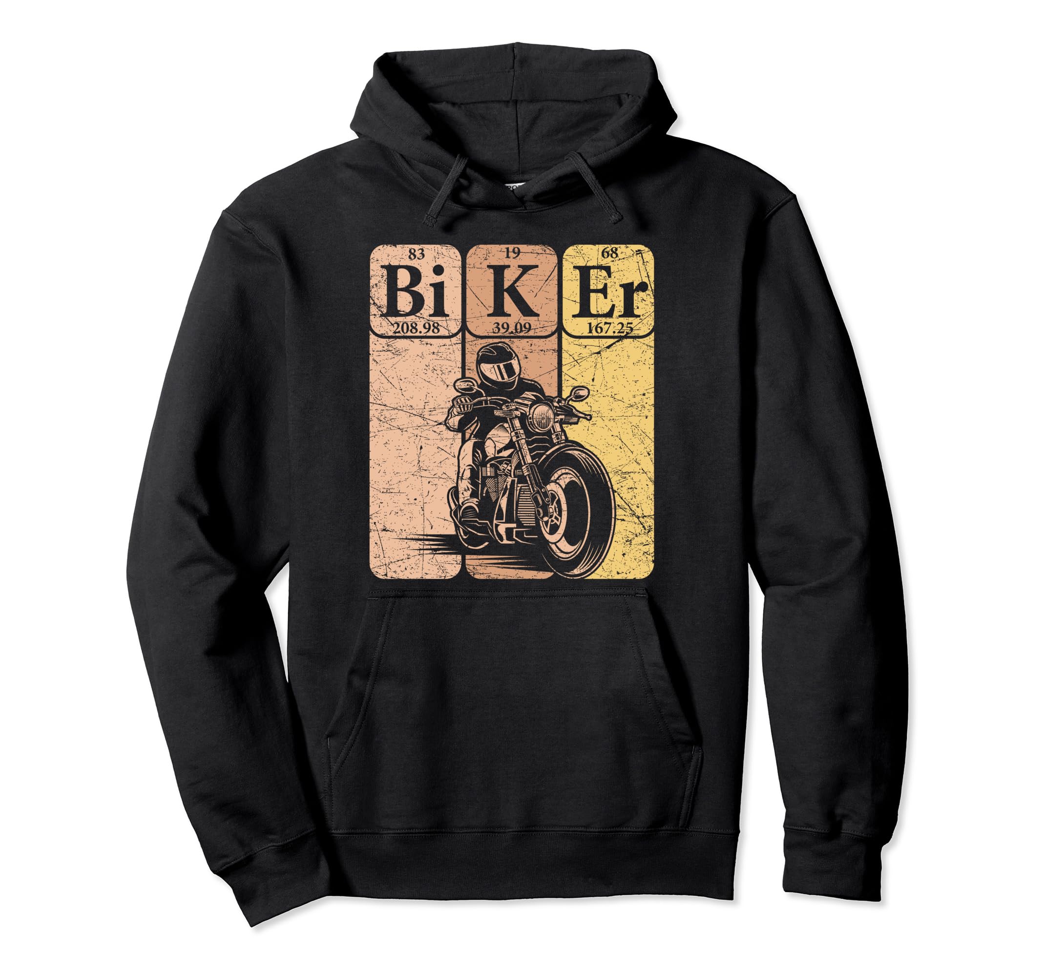 Biker Periodic Table Elements Motorcycle Hoodie - Novelty Apparel Unisex - T-Shirt, Sweatshirt, Hoodie