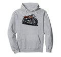 Motorcycle Front View Sketch Hoodie - Trendy Graphic for Adults - T-Shirt, Sweatshirt, Hoodie