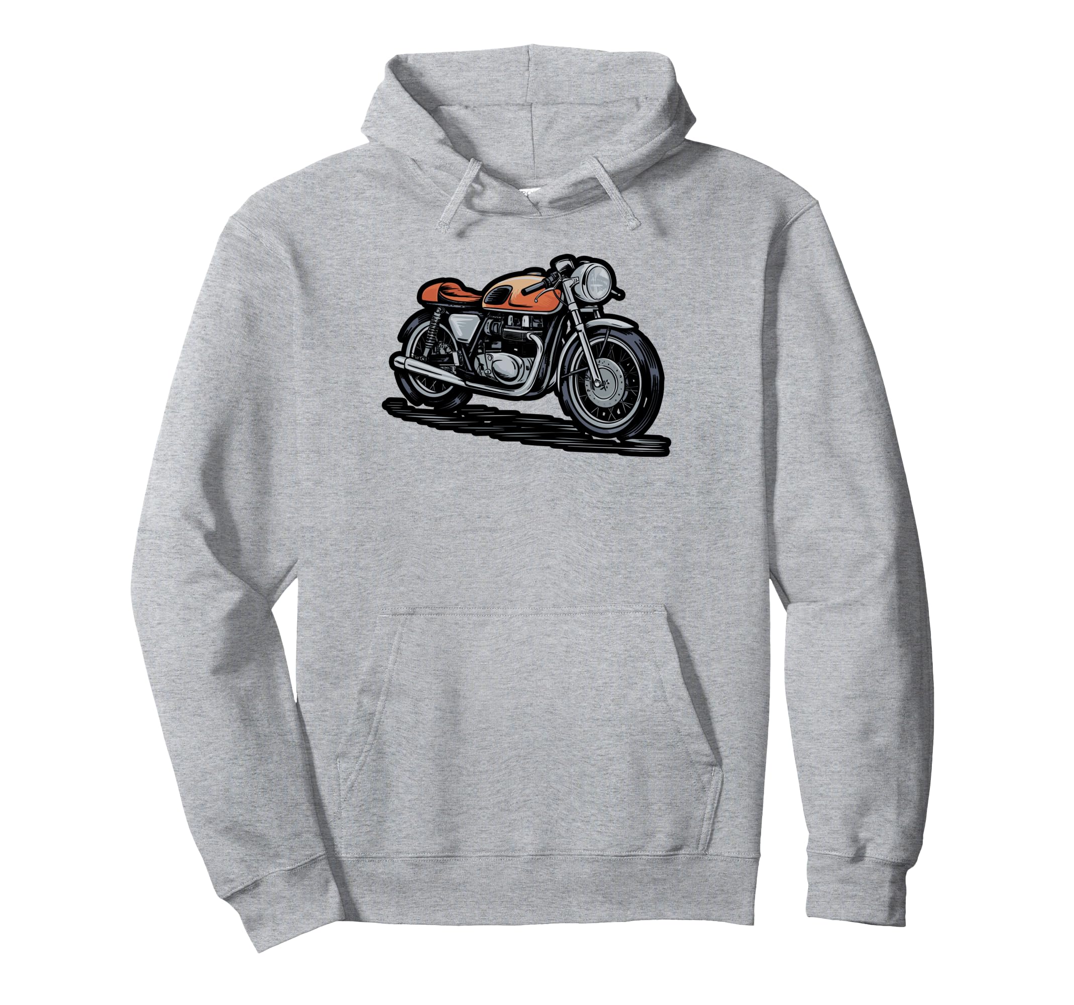 Motorcycle Front View Sketch Hoodie - Trendy Graphic for Adults - T-Shirt, Sweatshirt, Hoodie