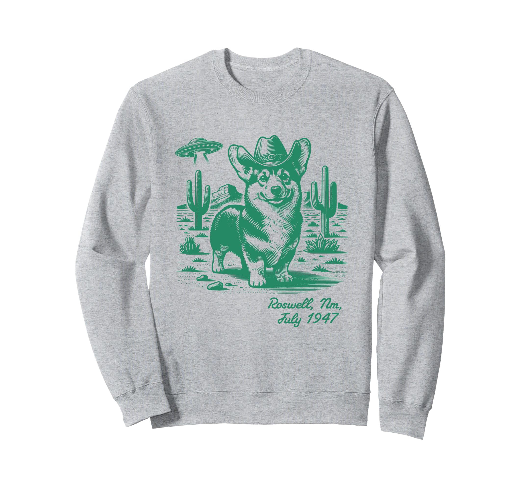 Corgi Cowboy Cowgirl Ufo Western Sweatshirt - Aesthetic Graphic Men Women - T-Shirt, Sweatshirt, Hoodie