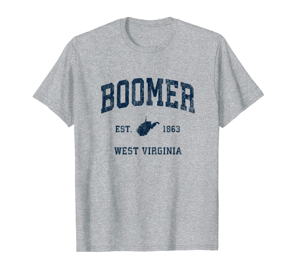 Boomer West Virginia Wv Athletic Navy T-Shirt - Graphic Print for Adults - T-Shirt, Sweatshirt, Hoodie
