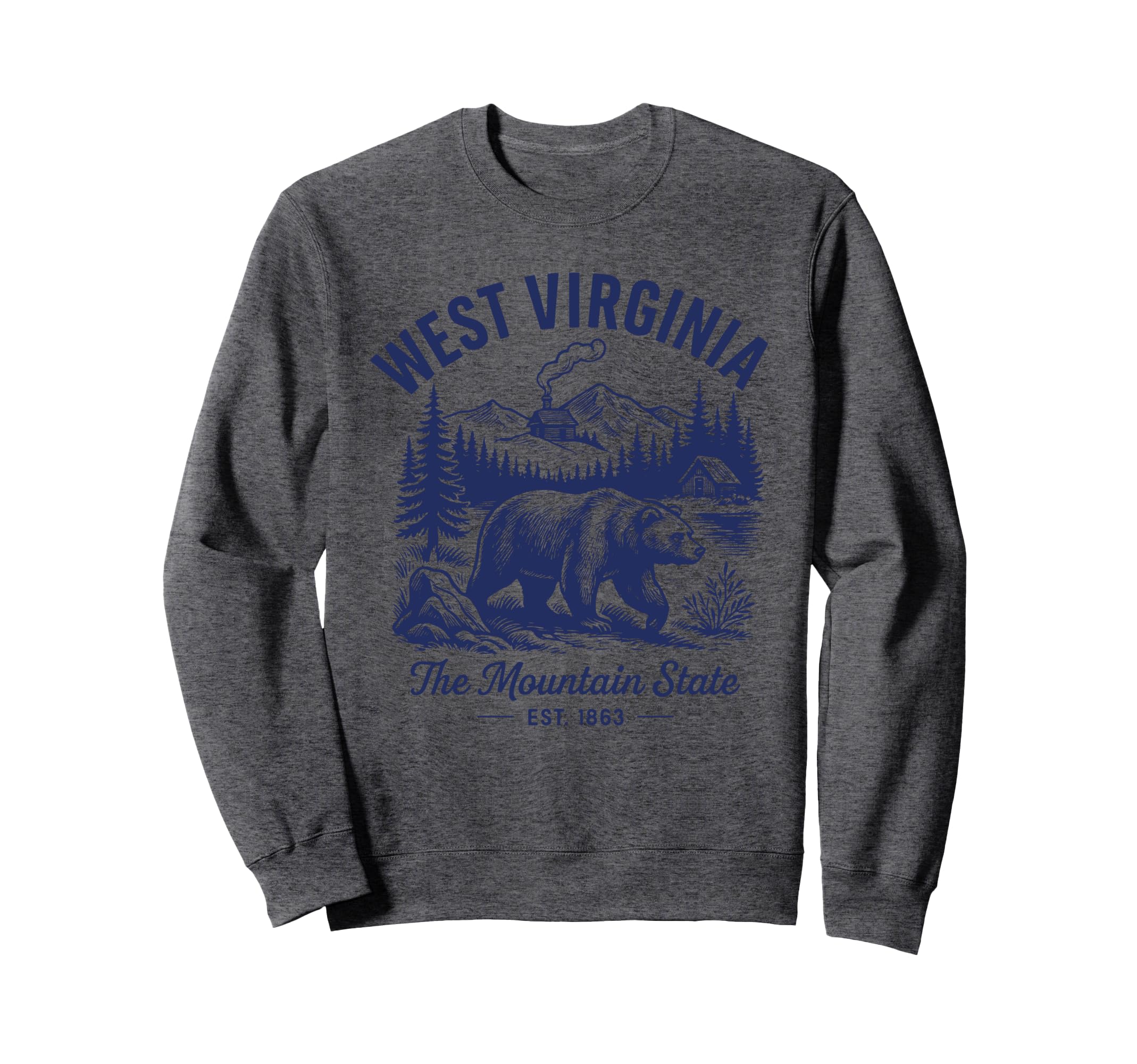 West Virginia State Est 1863 Sweatshirt - Custom Art Print Unisex - T-Shirt, Sweatshirt, Hoodie