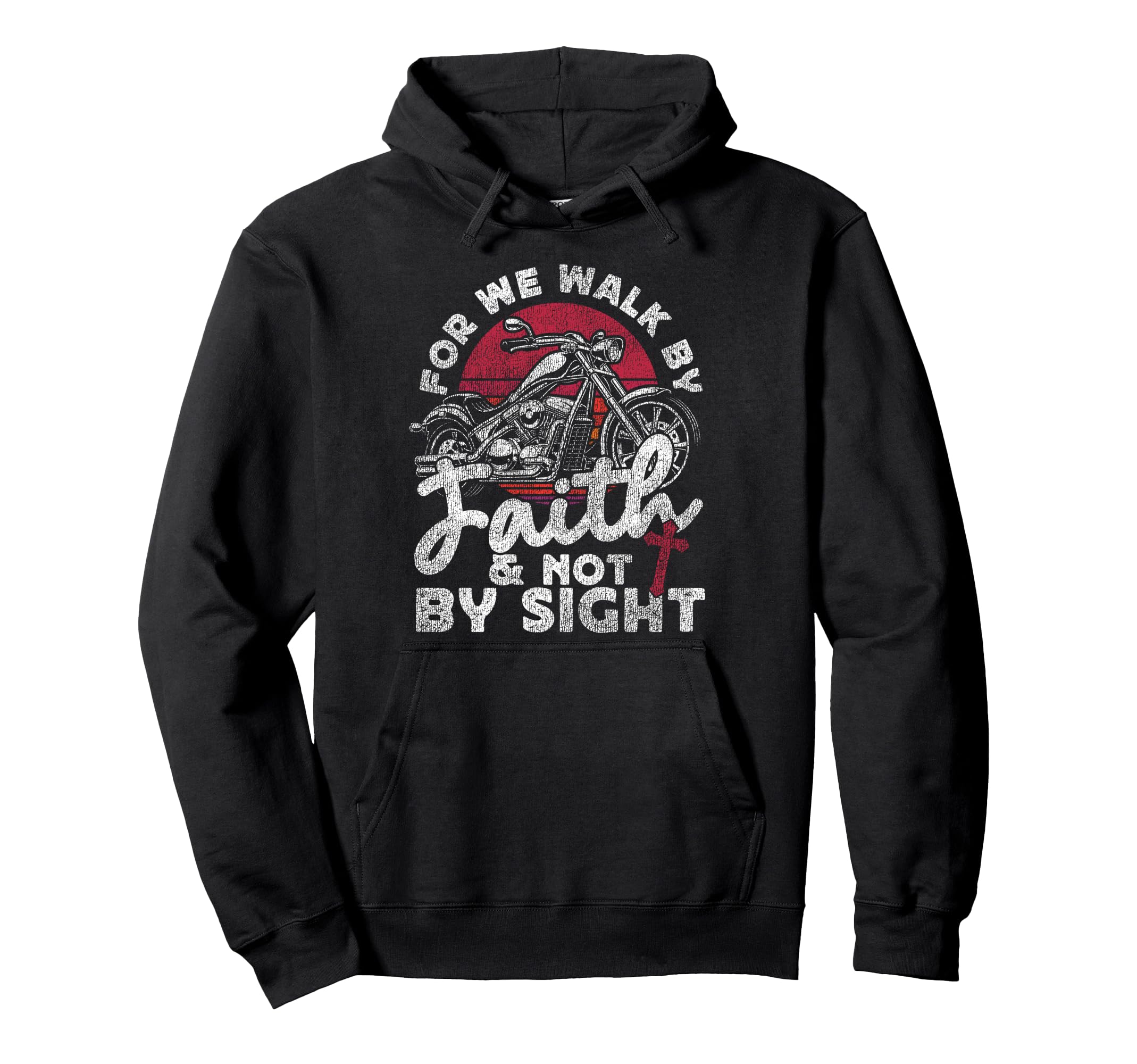 Christian Motorcycle Biker We Walk Faith Hoodie - Aesthetic Graphic Unisex - T-Shirt, Sweatshirt, Hoodie