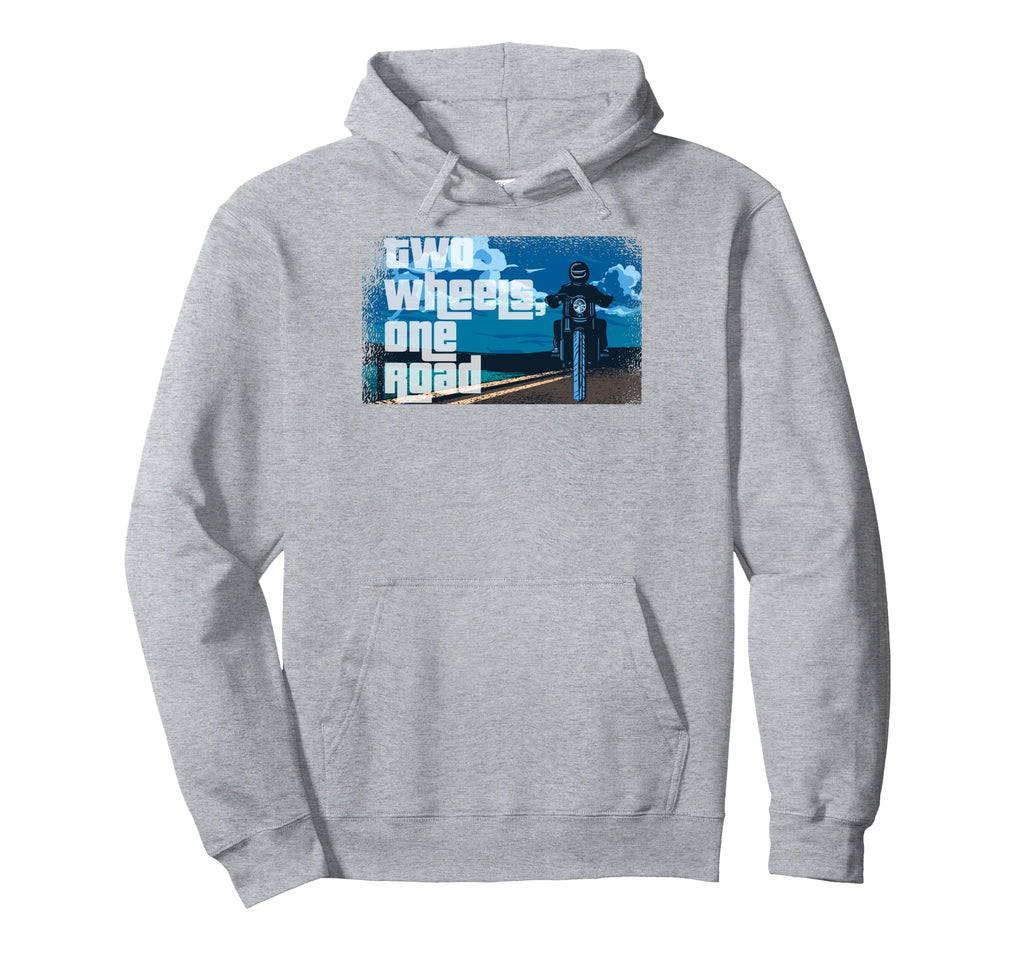 Motorcyclist Two Wheels One Road Racing Bike Hoodie - Graphic Print Unisex - T-Shirt, Sweatshirt, Hoodie