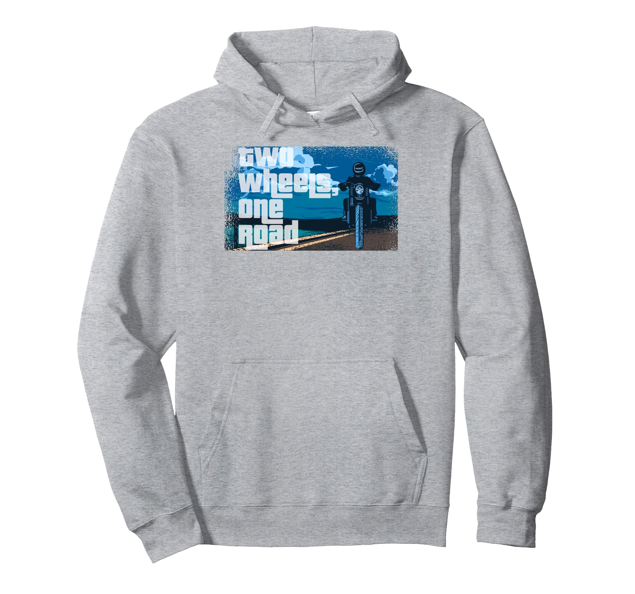 Motorcyclist Two Wheels One Road Racing Bike Hoodie - Graphic Print Unisex - T-Shirt, Sweatshirt, Hoodie