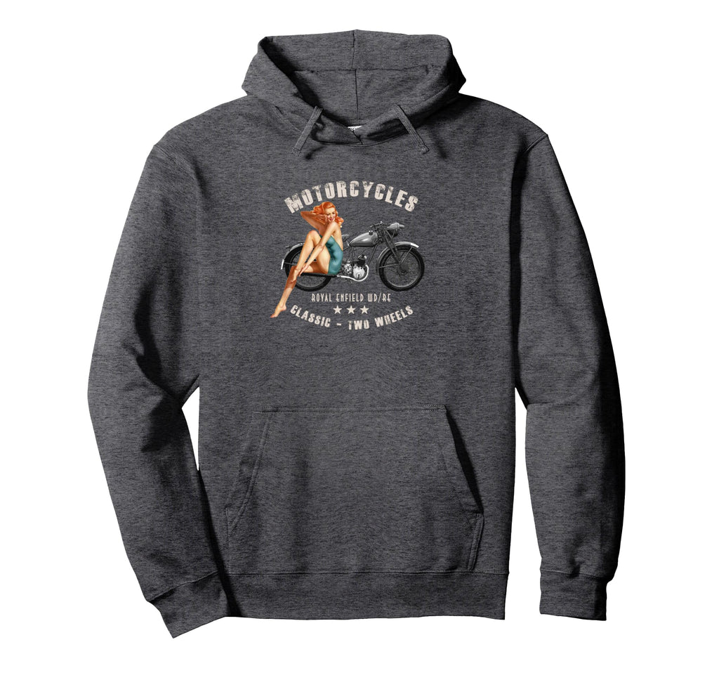 Royal Enfield Wdre Ww2 Pin Up Hoodie - Trendy Graphic for Adults - T-Shirt, Sweatshirt, Hoodie