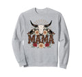Mama Western Groovy Cow Skull Sweatshirt - Aesthetic Graphic for Adults - T-Shirt, Sweatshirt, Hoodie