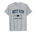 West View Pennsylvania Pa Athletic T-Shirt - Unique Graphic for Adults - T-Shirt, Sweatshirt, Hoodie