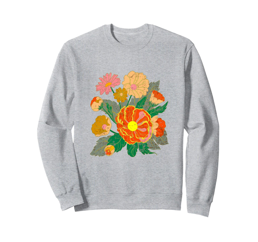 Flower Bouquet Distressed Floral Sweatshirt - Minimalist Print for Adults - T-Shirt, Sweatshirt, Hoodie