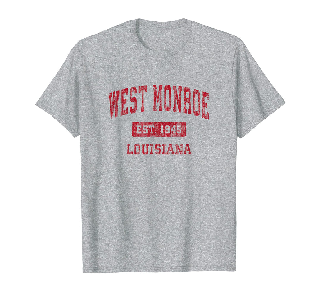 West Monroe Louisiana La Sports Red T-Shirt - Trendy Graphic Men Women - T-Shirt, Sweatshirt, Hoodie