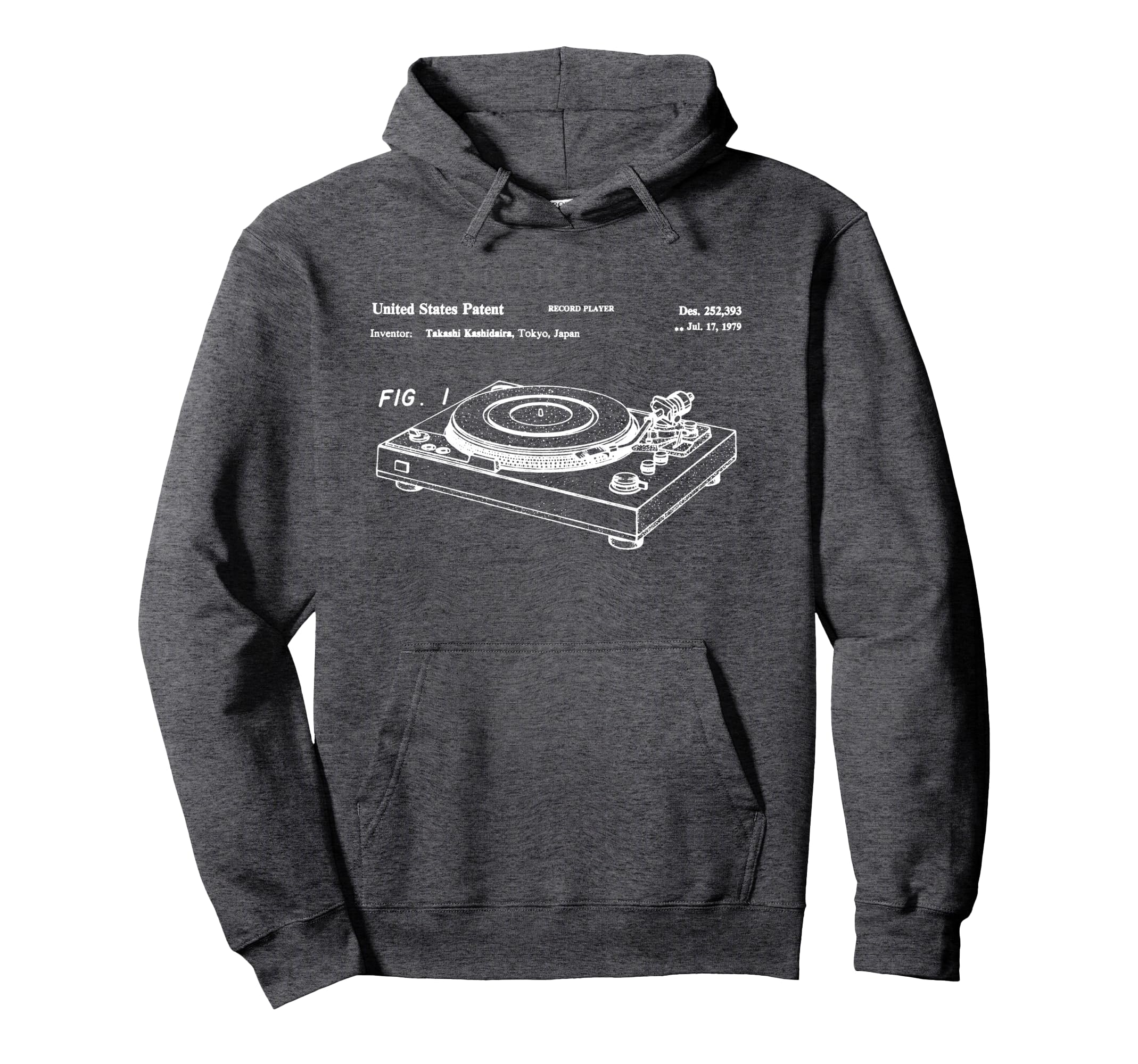 Vinyl Record Player Patent Blueprint Hoodie - Custom Art Print for Adults - T-Shirt, Sweatshirt, Hoodie