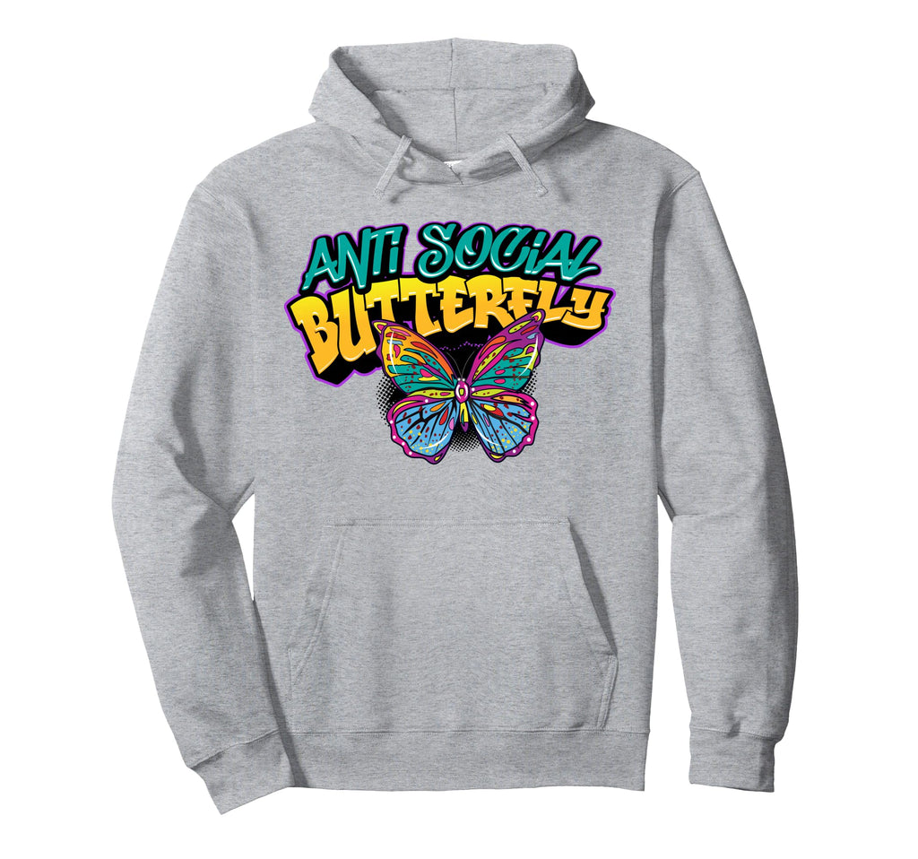Antisocial Butterfly Introvert Hoodie - Custom Art Print Unisex - T-Shirt, Sweatshirt, Hoodie