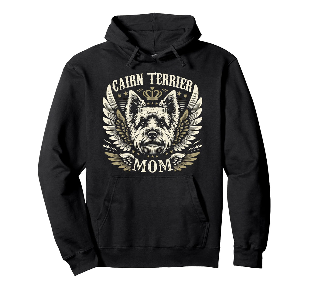 Cairn Terrier Mom Biker Wings Motorcycle Hoodie - Novelty Apparel Unisex - T-Shirt, Sweatshirt, Hoodie