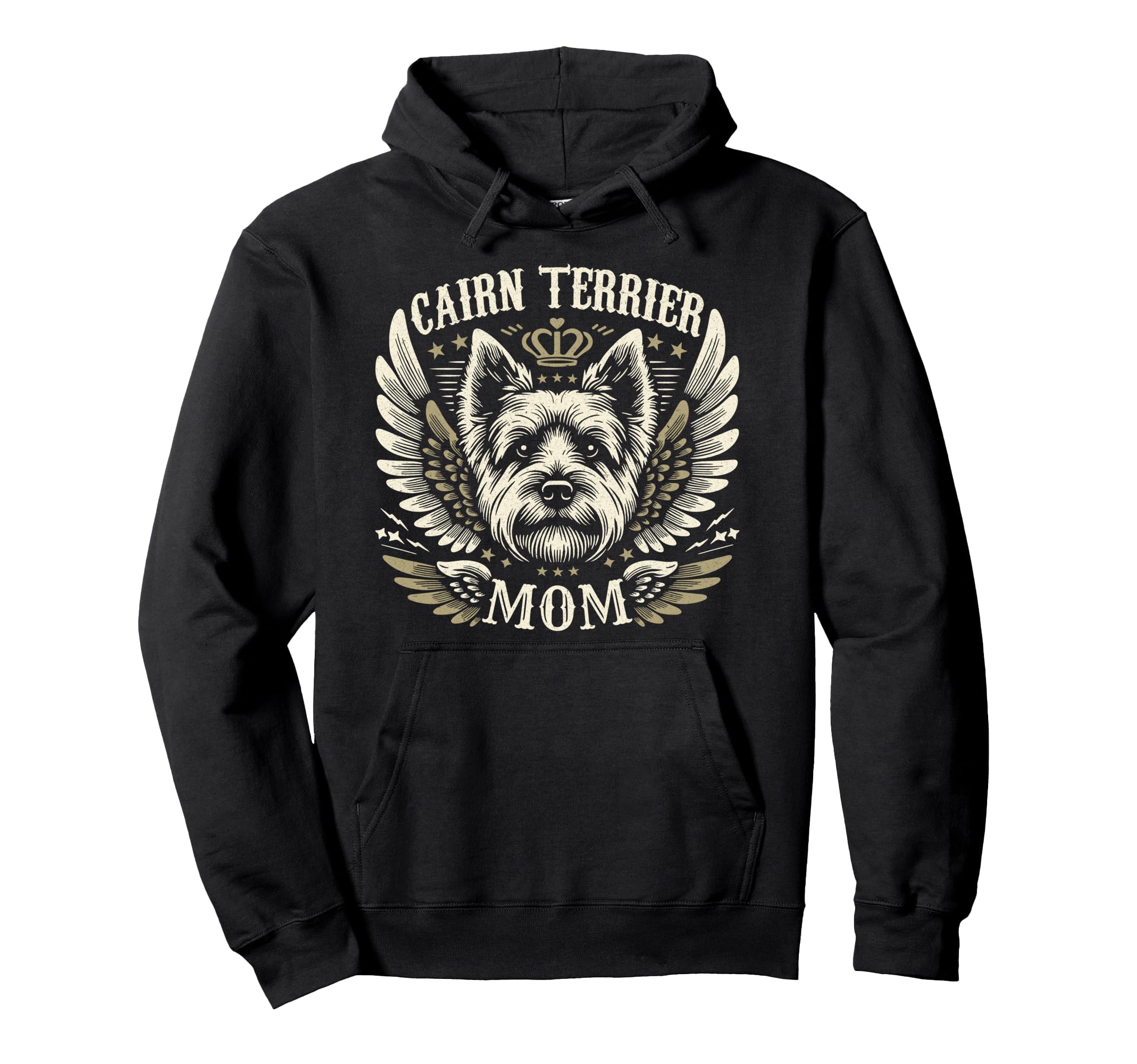 Cairn Terrier Mom Biker Wings Motorcycle Hoodie - Novelty Apparel Unisex - T-Shirt, Sweatshirt, Hoodie