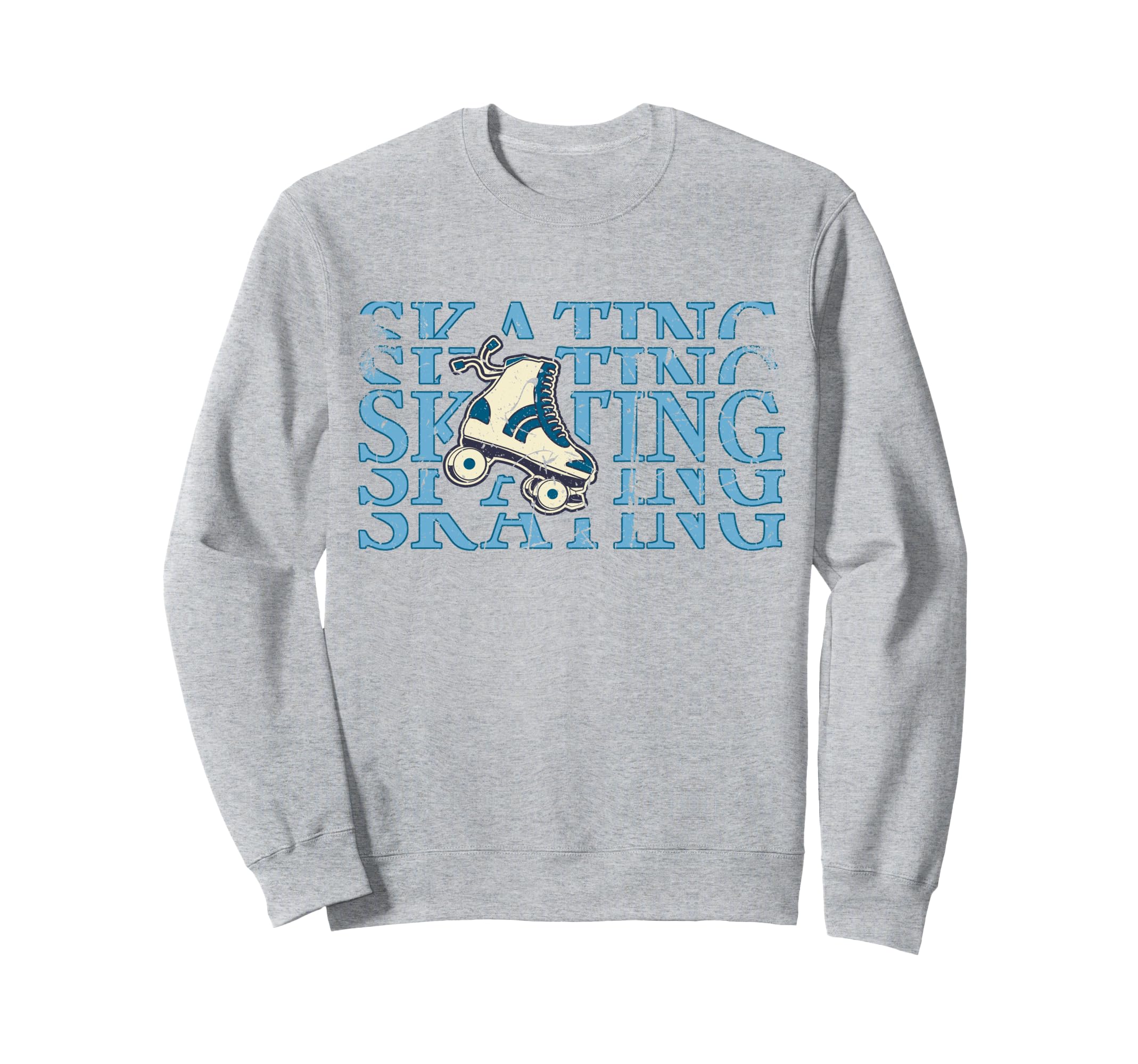 Skating Lets Roll Blue Text Roller Sweatshirt - Trendy Graphic Men Women - T-Shirt, Sweatshirt, Hoodie