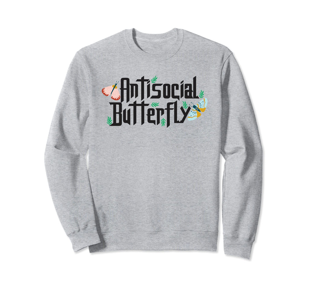 Antisocial Butterfly Insect Monarch Sweatshirt - Graphic Print Unisex - T-Shirt, Sweatshirt, Hoodie