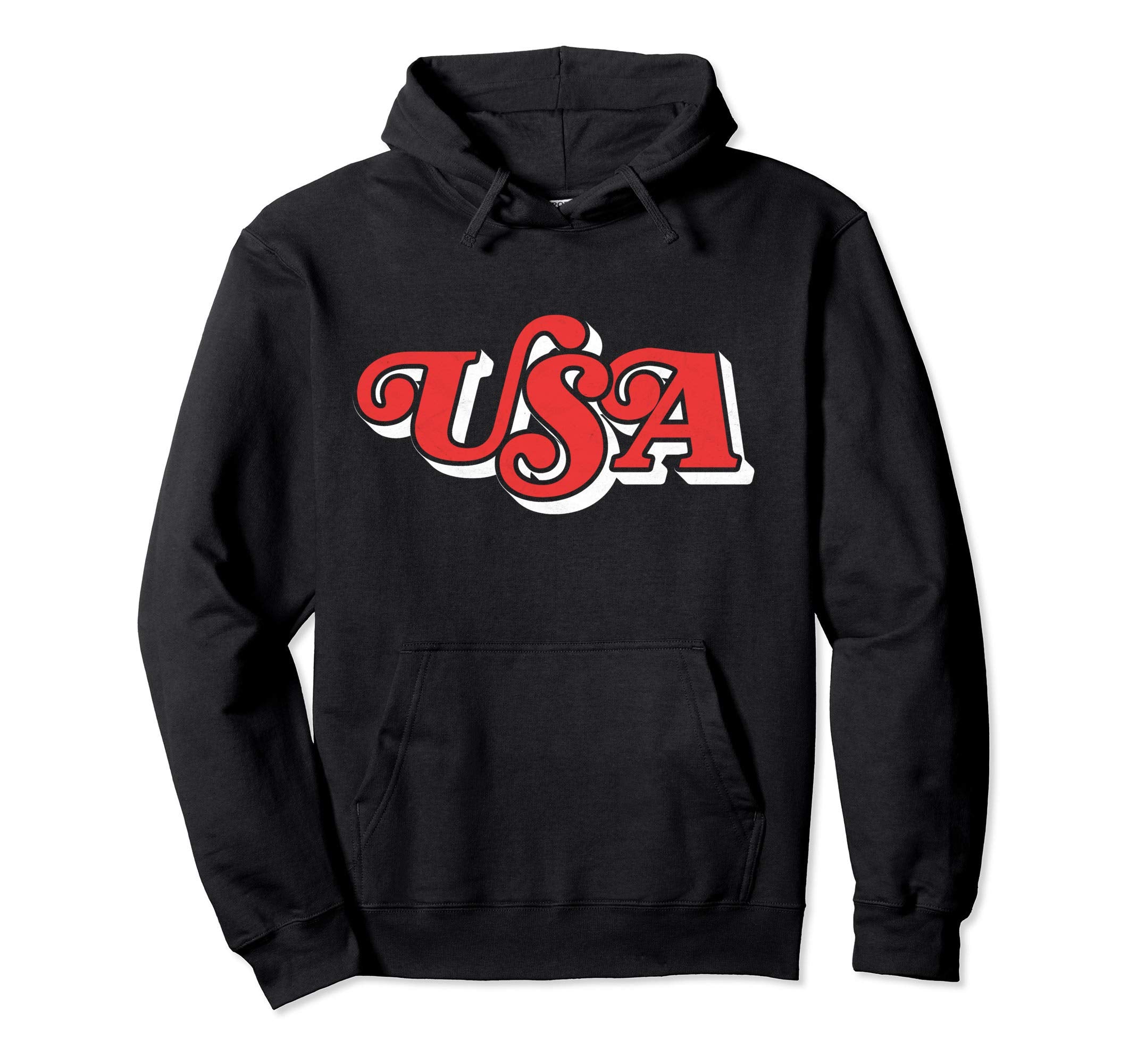 Usa Typography Patriotic 4Th July 80S Hoodie - Unique Graphic Men Women - T-Shirt, Sweatshirt, Hoodie