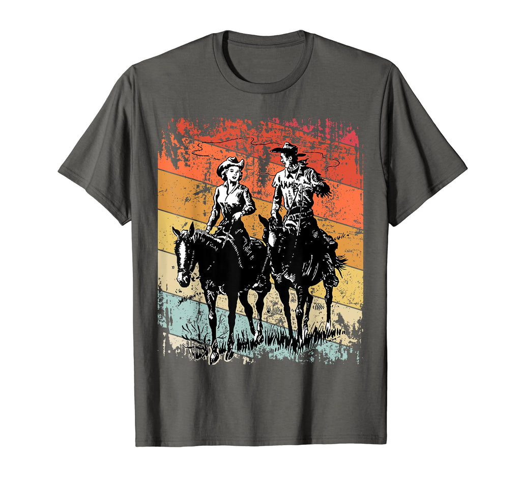 Cowboy And Cowgirl Riding Horses T-Shirt - Trendy Graphic for Adults - T-Shirt, Sweatshirt, Hoodie