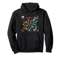 Distressed Abstract Feather Hoodie - Minimalist Print Unisex - T-Shirt, Sweatshirt, Hoodie