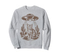 Funny Cat Western Ufo Cowboy Cat Sweatshirt - Aesthetic Graphic for Adults - T-Shirt, Sweatshirt, Hoodie