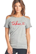 SALE Taken Cold Shoulder Cut Out Valentines Day Short - Adult & Kids T-Shirts, Sweatshirts & Hoodies apparel design preview 1