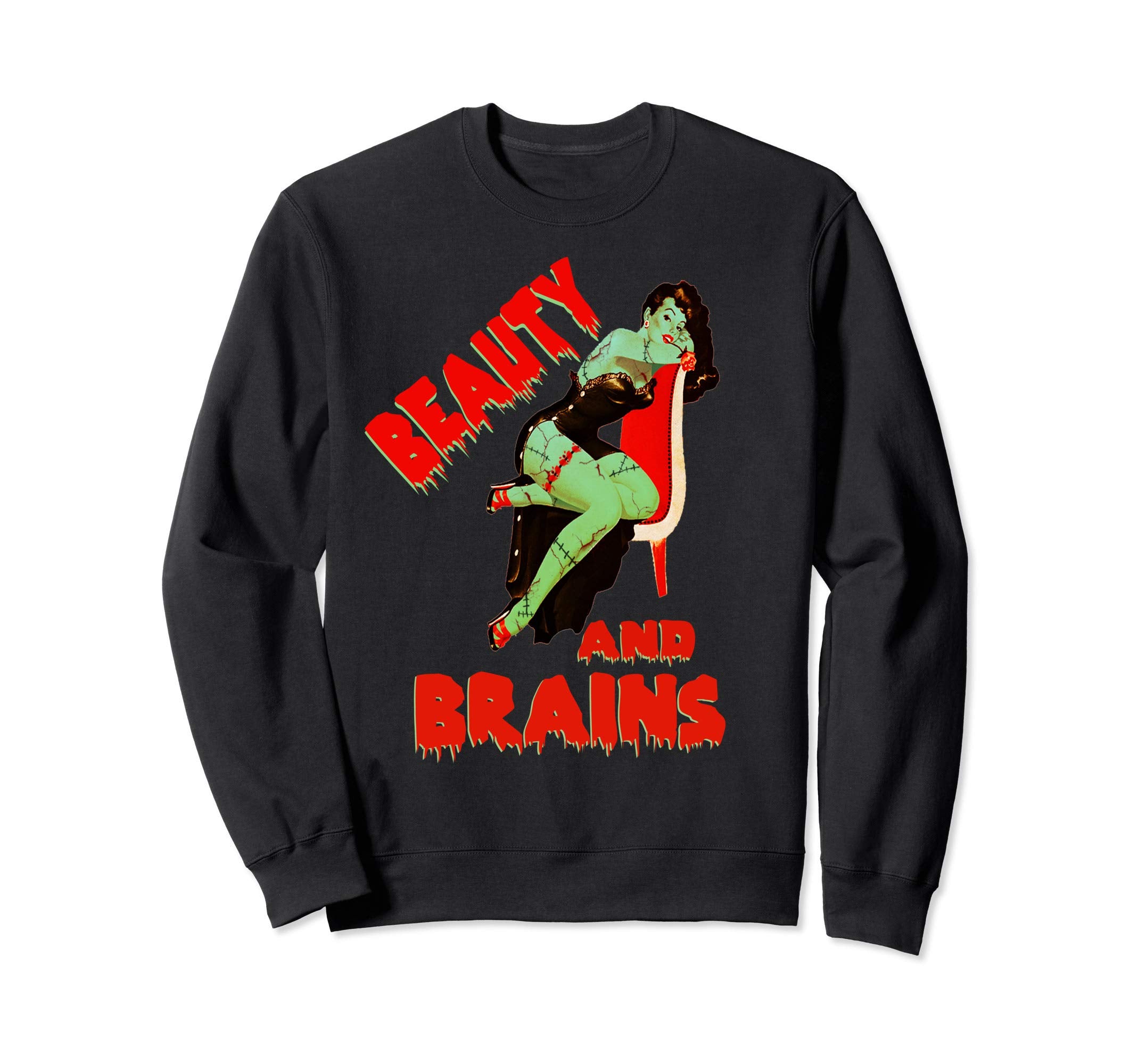 Zombie Pin Up Halloween Beauty Sweatshirt - Trendy Graphic for Adults - T-Shirt, Sweatshirt, Hoodie