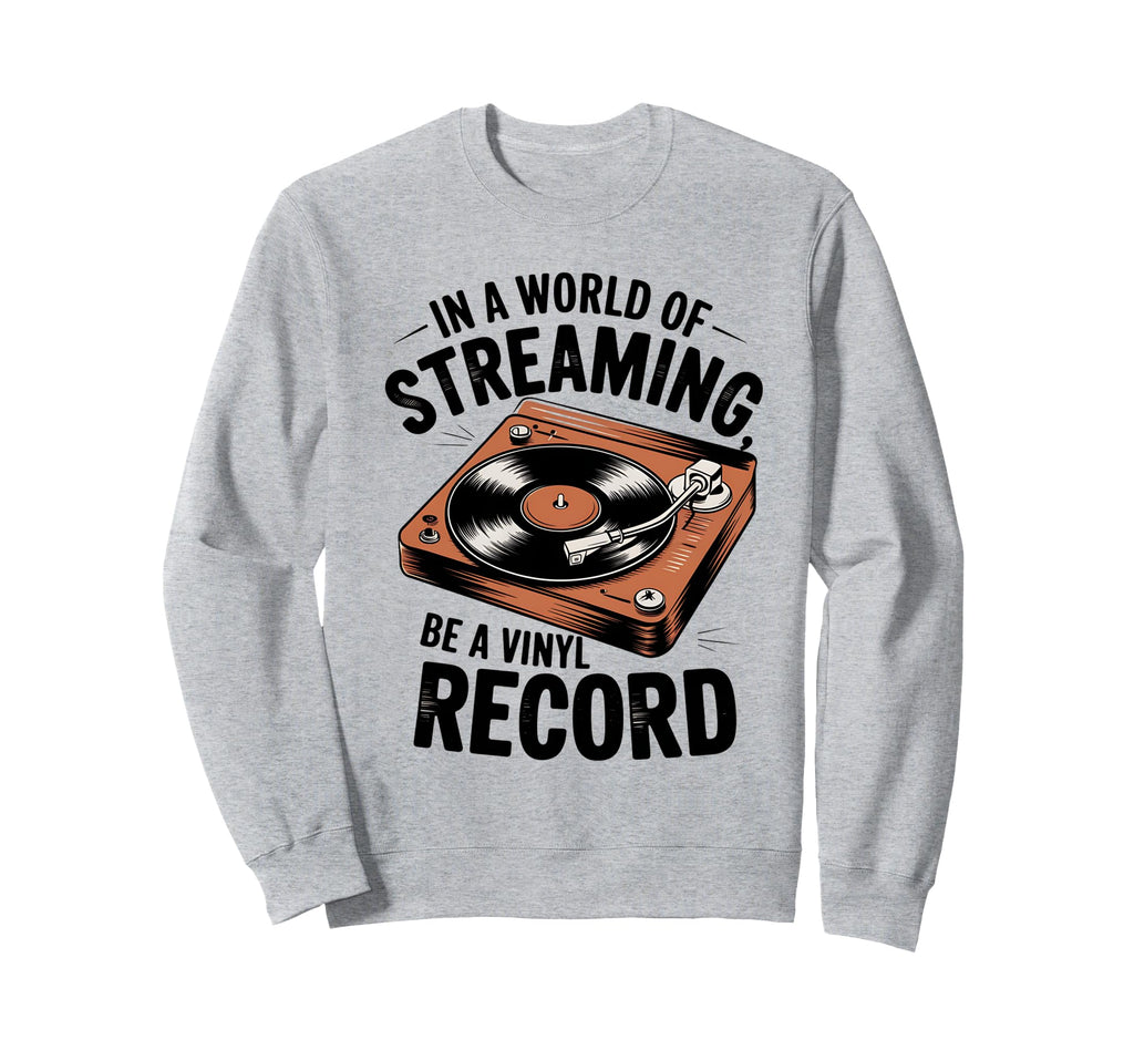Vinyl Record Player Lover Funny Music Sweatshirt - Minimalist Print Unisex - T-Shirt, Sweatshirt, Hoodie