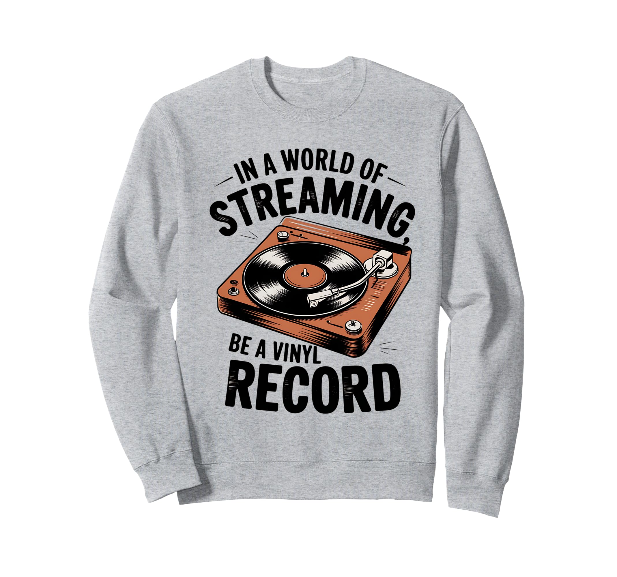Vinyl Record Player Lover Funny Music Sweatshirt - Minimalist Print Unisex - T-Shirt, Sweatshirt, Hoodie