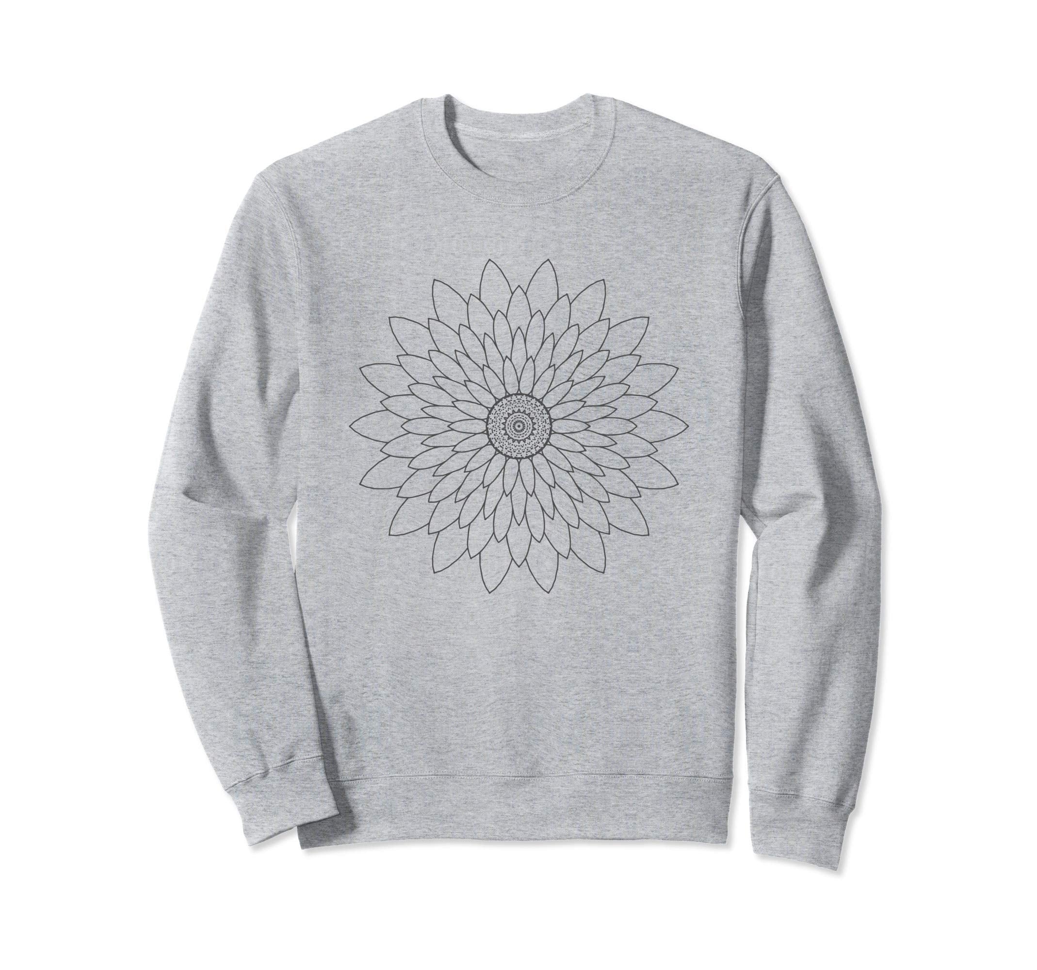 Minimalist Nature Mandala Flower Sweatshirt - Fun Novelty Design Men Women - T-Shirt, Sweatshirt, Hoodie