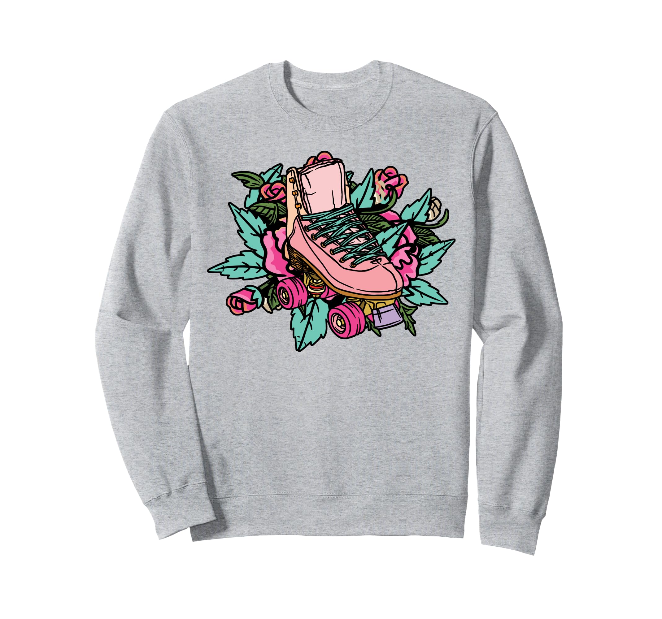 Roller Skating Skate Flower Floral Sweatshirt - Custom Art Print Unisex - T-Shirt, Sweatshirt, Hoodie