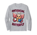 Groovy Anti Social Butterfly Ironic T-Shirt - Aesthetic Graphic Unisex - T-Shirt, Sweatshirt, Hoodie