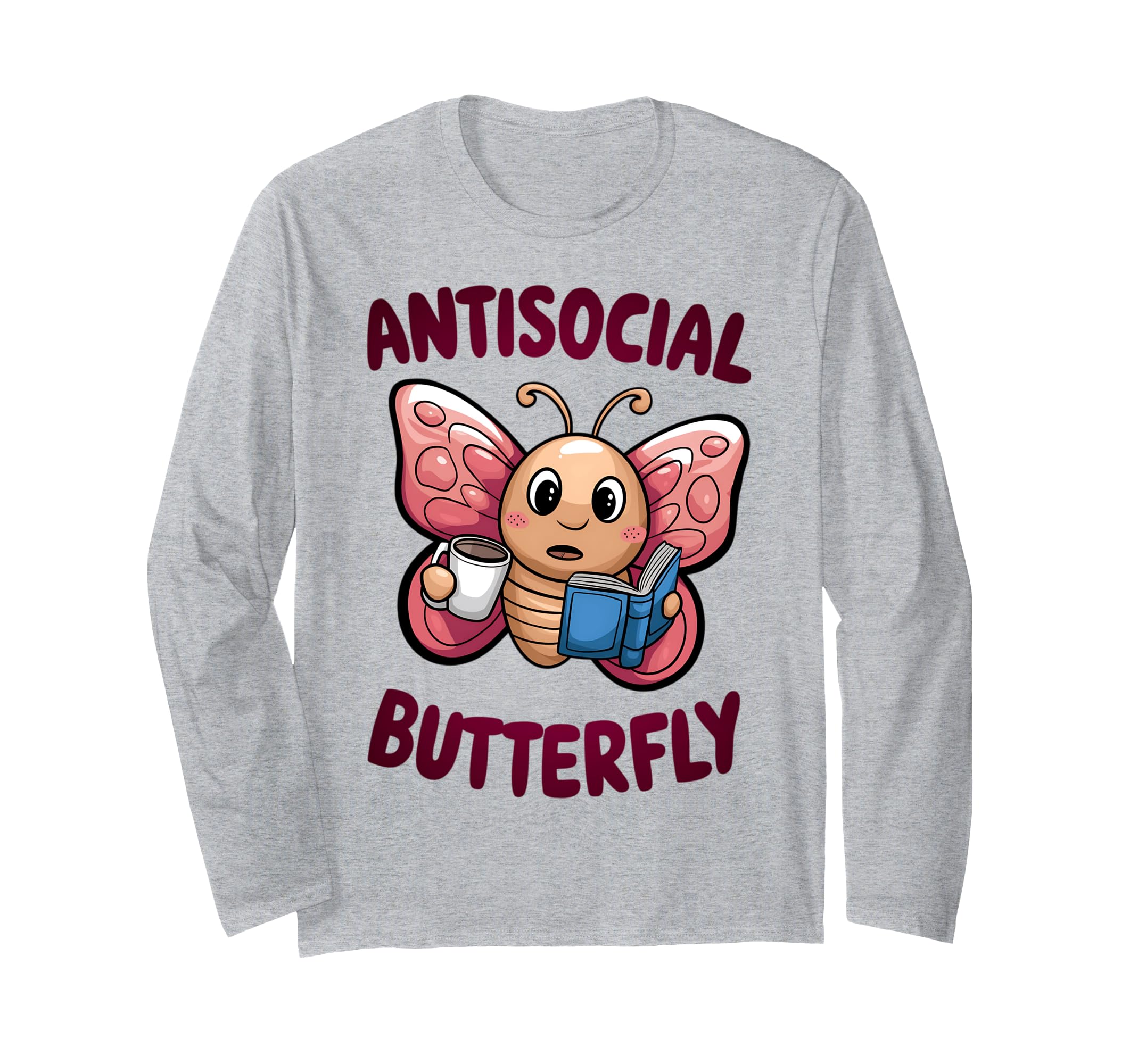 Groovy Anti Social Butterfly Ironic T-Shirt - Aesthetic Graphic Unisex - T-Shirt, Sweatshirt, Hoodie