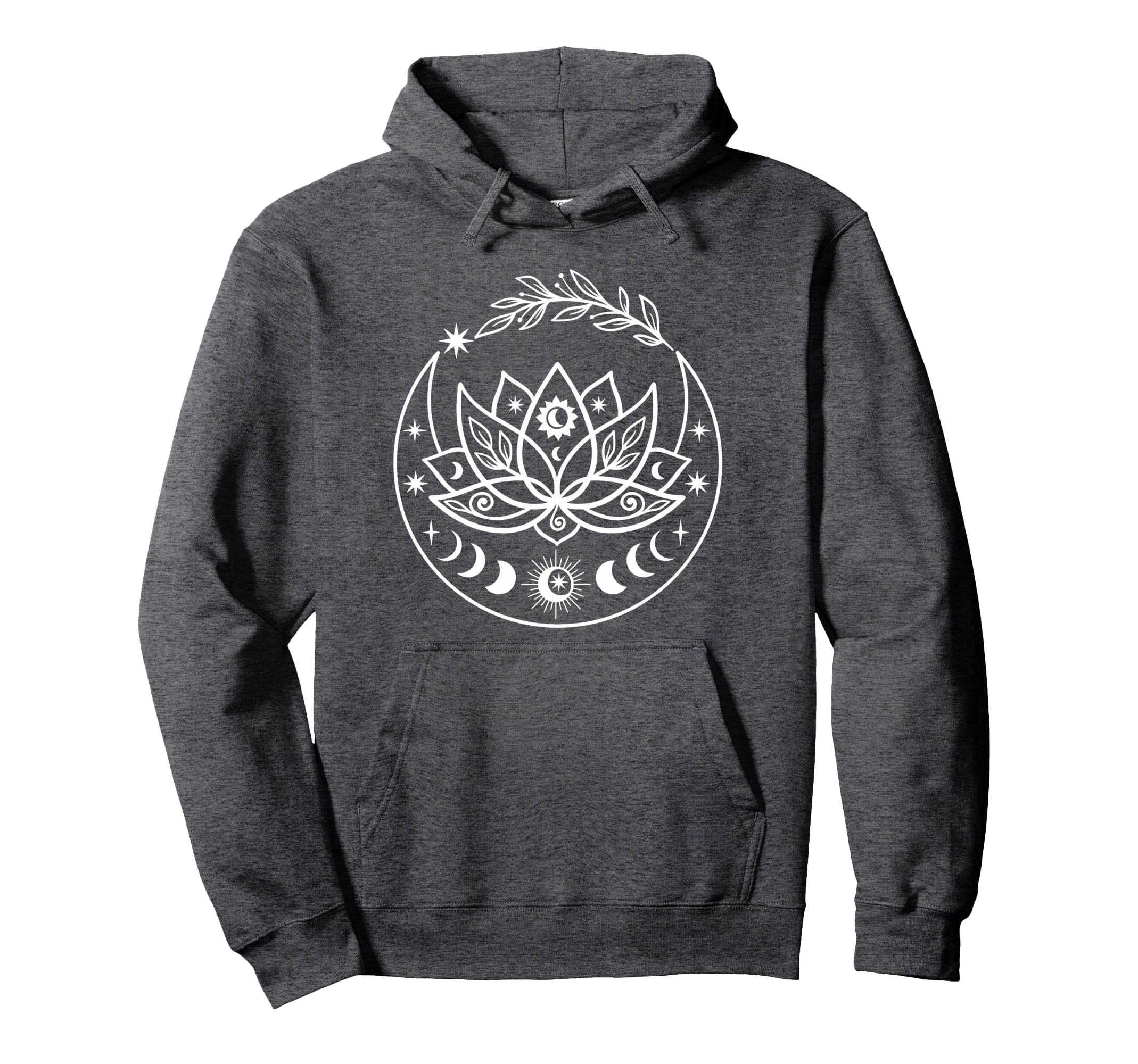 Celestial Moon Lotus Flower Yoga Hoodie - Aesthetic Graphic Men Women - T-Shirt, Sweatshirt, Hoodie