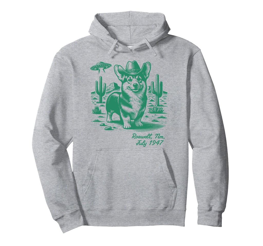 Corgi Cowboy Cowgirl Ufo Western Country Hoodie - Unique Graphic Men Women - T-Shirt, Sweatshirt, Hoodie