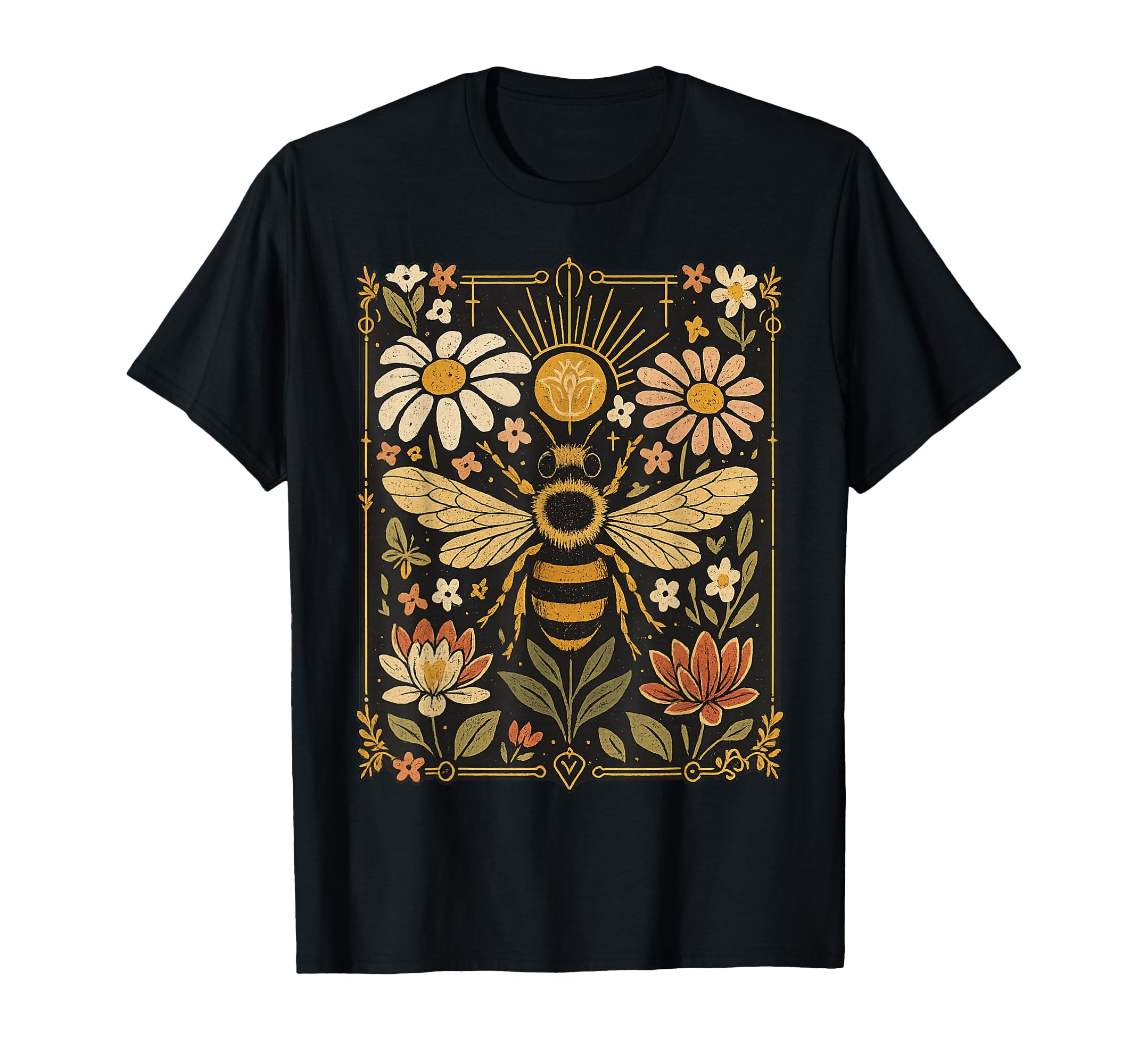 Bee Tarot Card Floral Bees T-Shirt - Casual Everyday Wear Men Women - T-Shirt, Sweatshirt, Hoodie