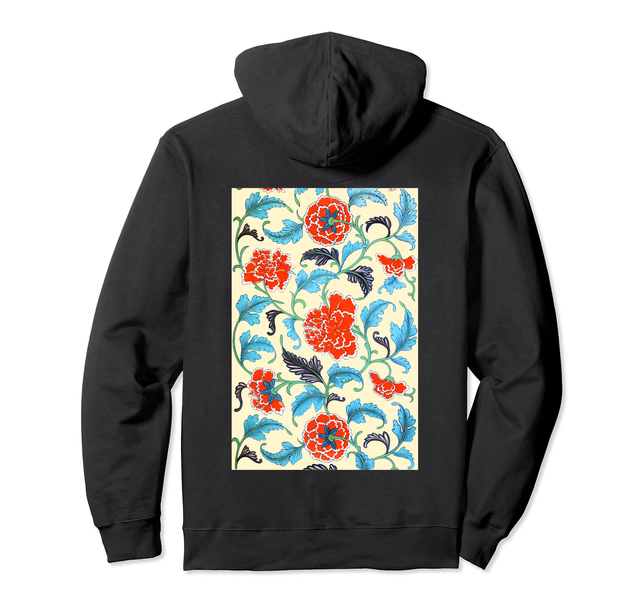 Chinese Ornamental Floral Flowers Pattern Hoodie - Trendy Graphic Unisex - T-Shirt, Sweatshirt, Hoodie