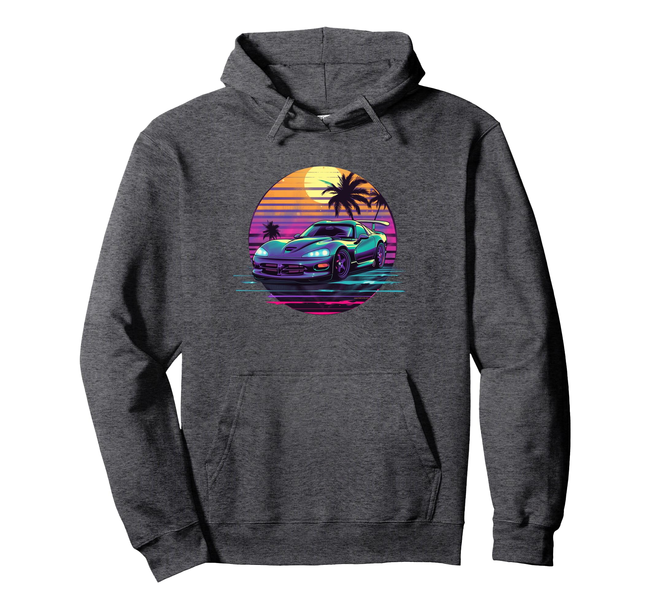 Synthwave Sports Car Race Car Guy Hoodie - Aesthetic Graphic Men Women - T-Shirt, Sweatshirt, Hoodie