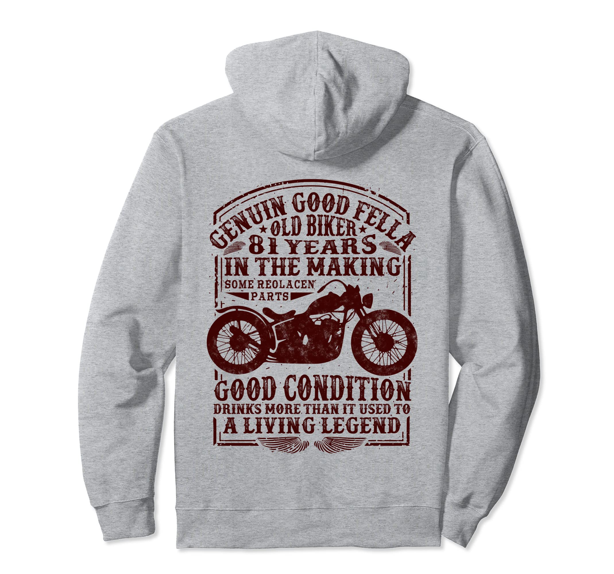 81 Years Old Biker Birthday Hoodie - Aesthetic Graphic Men Women - T-Shirt, Sweatshirt, Hoodie