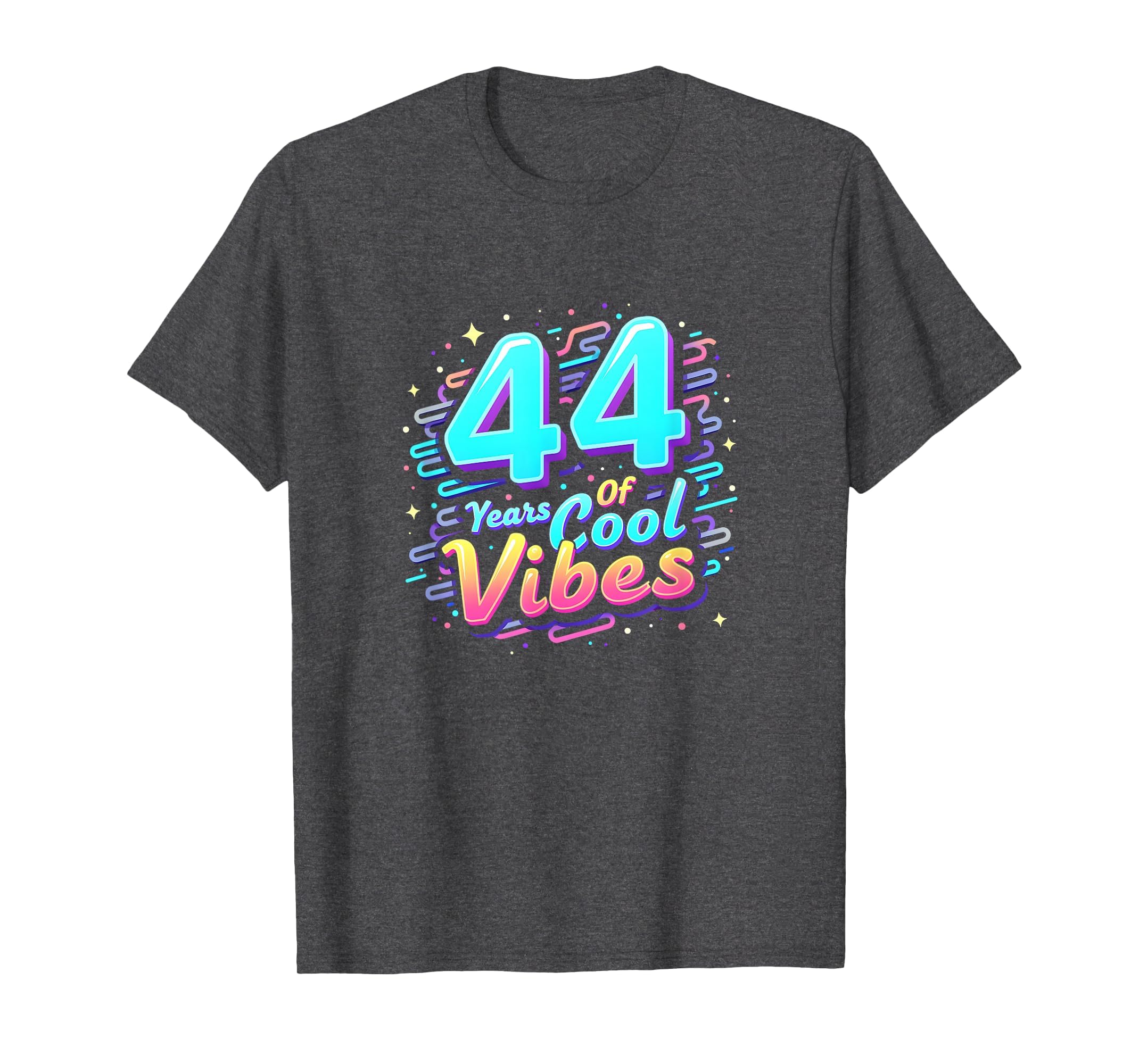 44 Years Vibes Birthday Gift Dark T-Shirt - Aesthetic Graphic Men Women - T-Shirt, Sweatshirt, Hoodie