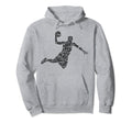 Basketball Player Typography Word Hoodie - Trendy Graphic for Adults - T-Shirt, Sweatshirt, Hoodie