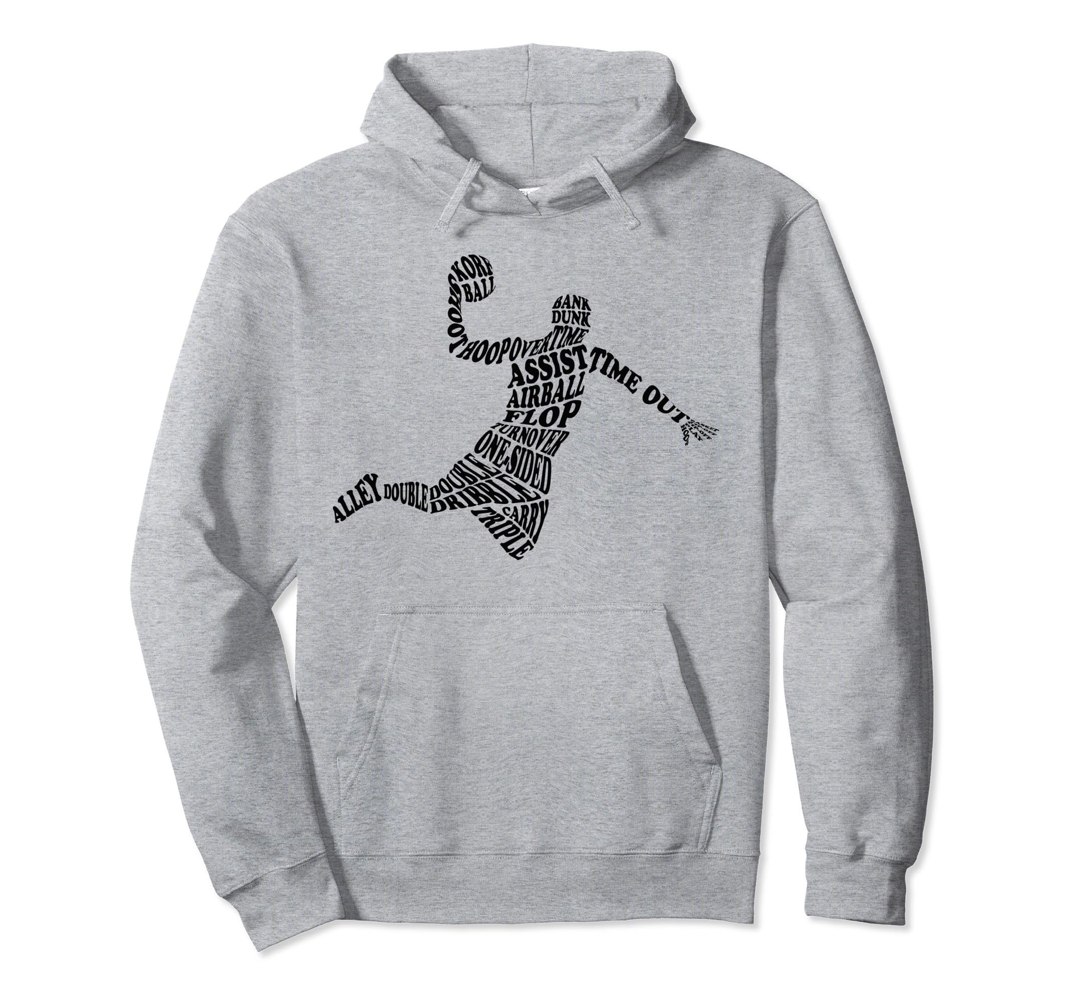 Basketball Player Typography Word Hoodie - Trendy Graphic for Adults - T-Shirt, Sweatshirt, Hoodie