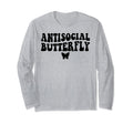 Antisocial Butterfly T-Shirt - Minimalist Print Men Women - T-Shirt, Sweatshirt, Hoodie